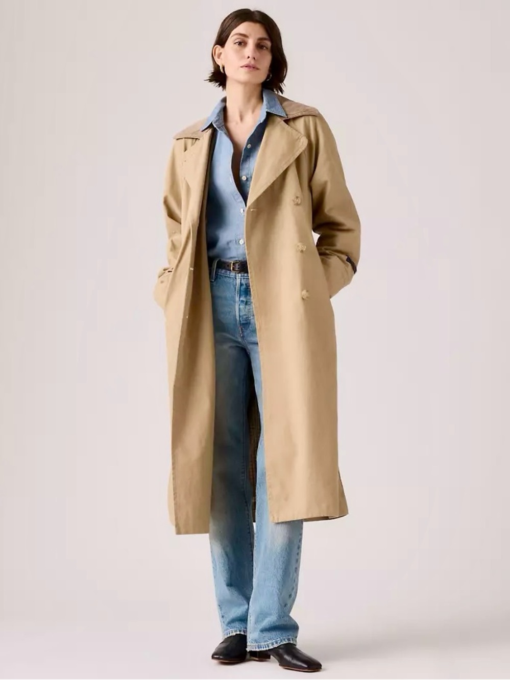 NWT - Levi Bree Classic Long Trench Coat